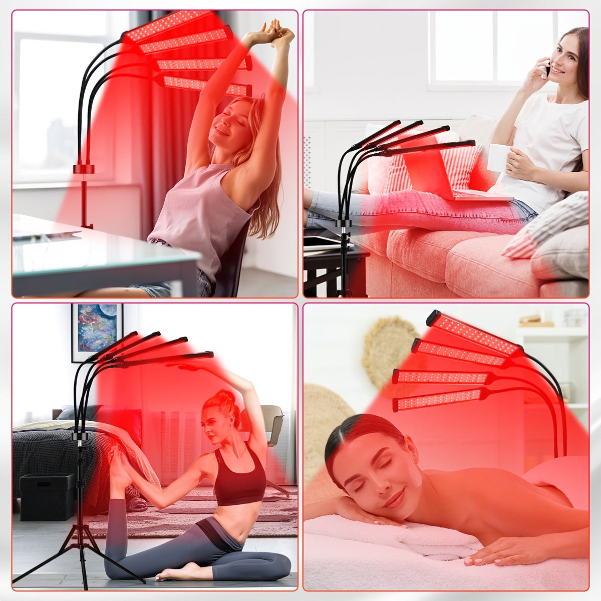 LED Red Light Therapy Lamp – 30W 660nm & 850nm Infrared Device with Stand for Muscle Pain, Joint Relief & Skin Care