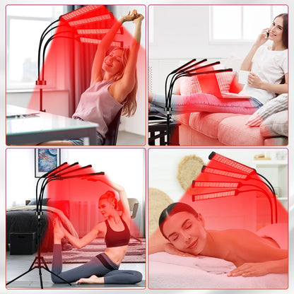 LED Red Light Therapy Lamp – 30W 660nm & 850nm Infrared Device with Stand for Muscle Pain, Joint Relief & Skin Care