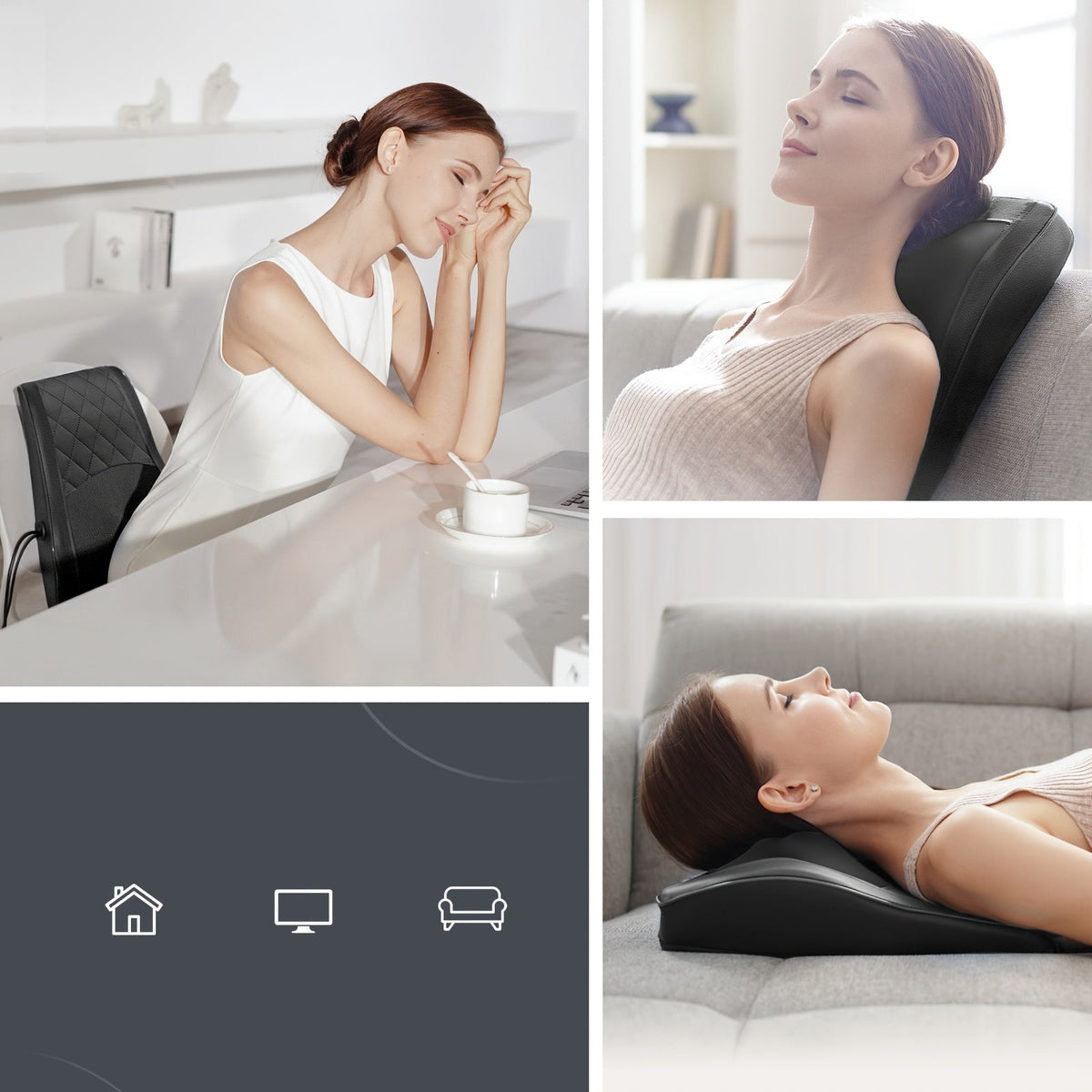 Deep Tissue Kneading Massage Pillow with Heat – 3D Massager for Intense Relief for Neck, Back, and Shoulders with Powerful Rollers and Therapeutic Heat Therapy