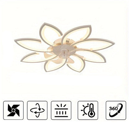 Modern LED Ceiling Fan Light – Quiet Motor, Remote Control, Adjustable Brightness & Stylish Black Iron Design