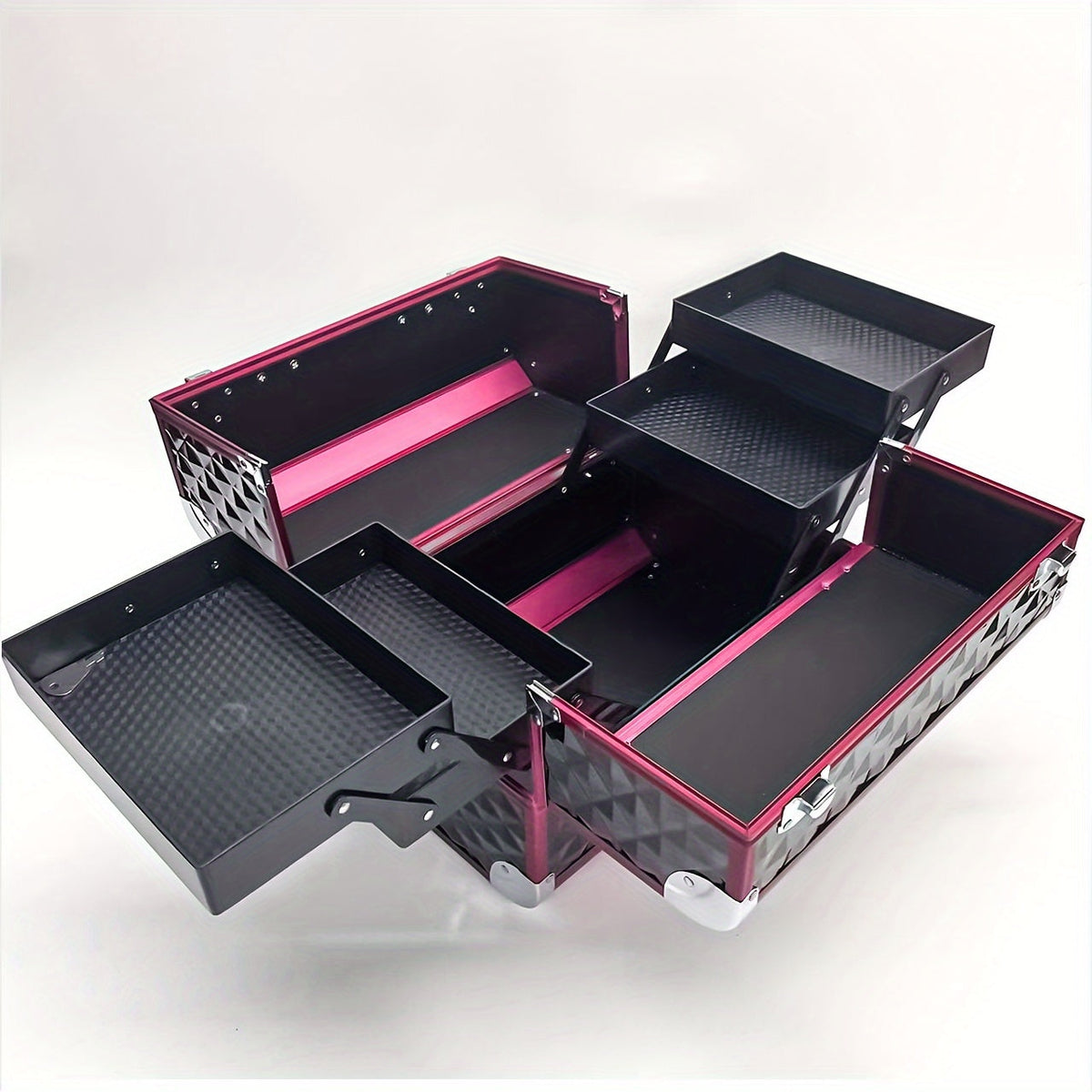 Portable Nail Supplies Organizer Box – 3-Tier Nail Polish, Essential Oil & Makeup Storage Case with Mirror for Travel & Salons