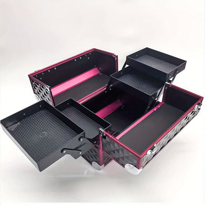 Portable Nail Supplies Organizer Box – 3-Tier Nail Polish, Essential Oil & Makeup Storage Case with Mirror for Travel & Salons