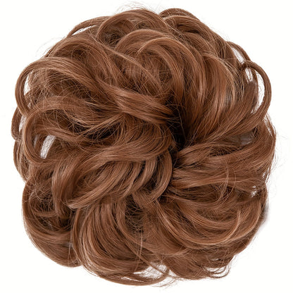 Messy Curly Hair Bun Extension – Voluminous Synthetic Elastic Chignon Scrunchie for Effortless Updo, Instant Volume & Natural-Looking Glam Hairpiece for Women