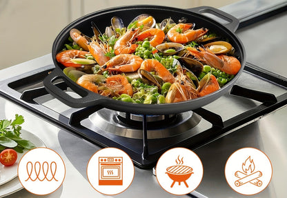 Non-Stick Cast Iron Skillet – Durable Versatile Frying Pan for Home Cooking, Outdoor Camping, BBQ, and Daily Kitchen Essentials