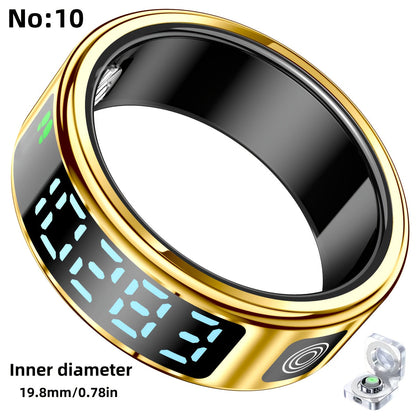 Smart Fitness Ring with Digital Display – Tracks Steps, Sleep & Swimming with Waterproof Unisex Minimal Design