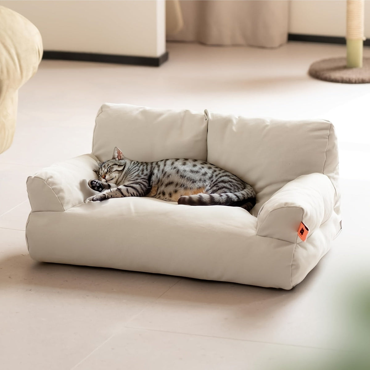Cozy Pet Sofa Bed for Cats & Small Dogs- Soft Washable Cushion with Non-Slip Base for Up to 25lbs of Furry Comfort