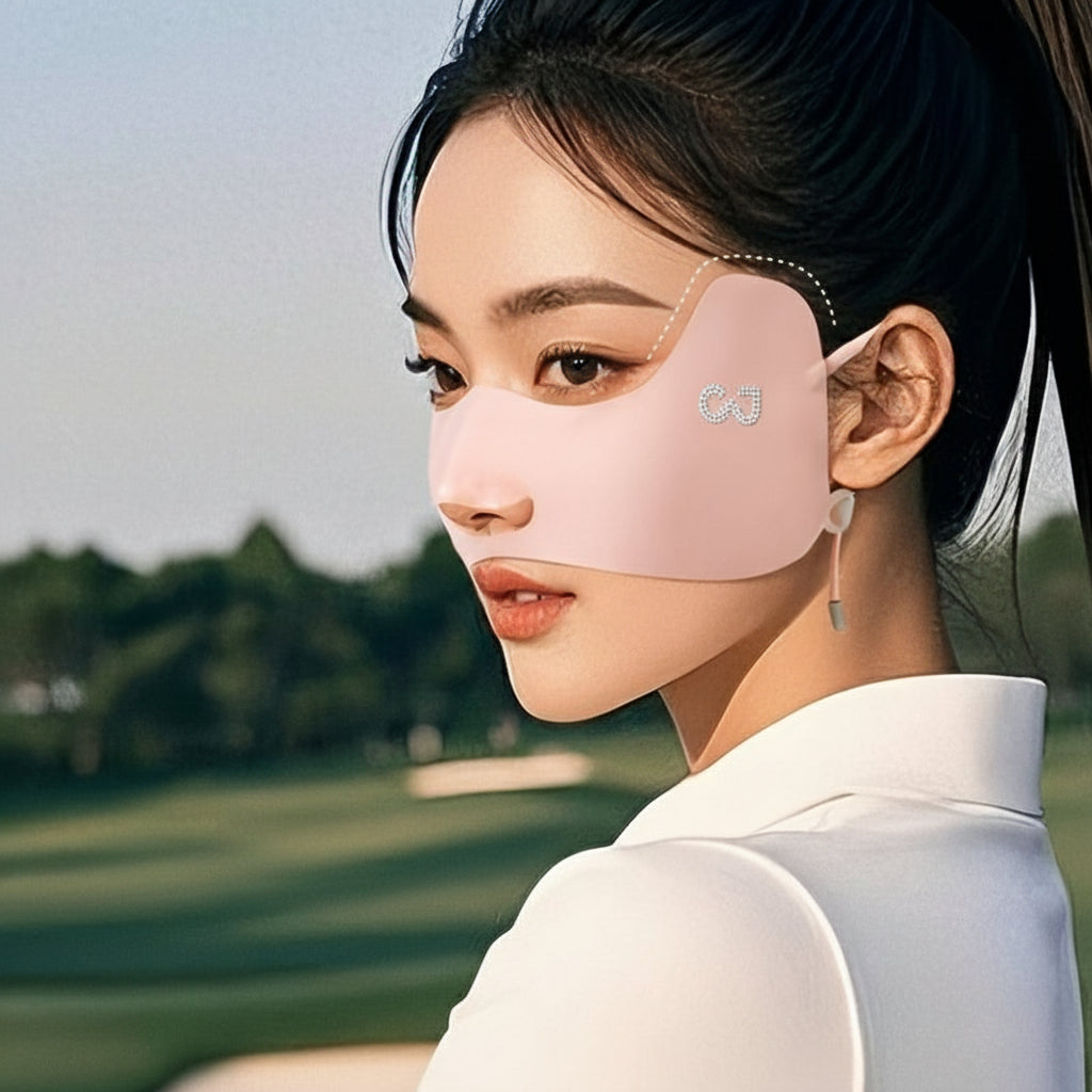 Lightweight Breathable Sun Protection Mask – Ear-Hanging Butterfly Veil Design for Women & Men, Ideal for Cycling, Running, Golf & Outdoor Sports