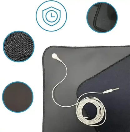 Earth Moon Grounding Energy Pad – Conductive Carbon Mat for Yoga, Static Reduction, Relaxation, and Inflammation Relief with Storage Bag