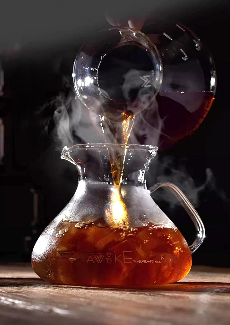 Coffee Carafe – 450ml Glass Sharing Pot with Water Level Display for Manual Brewing, Pour Over, and Barista Accessories