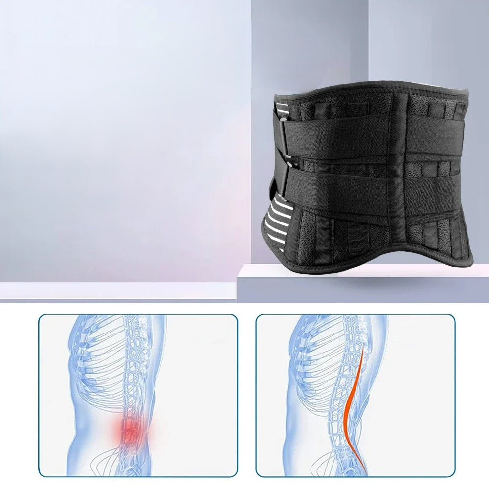 Adjustable Back Brace for Pain Relief – Breathable Lumbar Support Belt for Herniated Disc, Sciatica, and Scoliosis Recovery