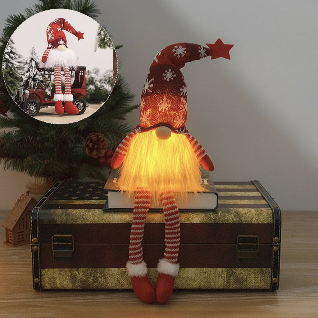 LED Gnome Couple Night Light – Christmas Sledge Elf Decoration for 2025 Gifts, New Year Displays & Valentine’s Surprises