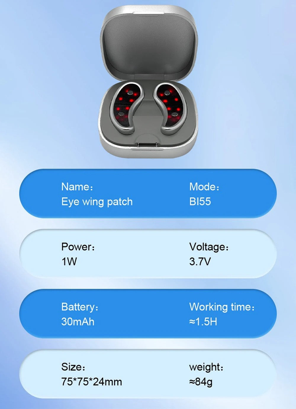 LED Red Light Eye Therapy Device – EMS Microcurrent Eye Massager Reduces Wrinkles, Relieves Eye Fatigue, and Brightens Under-Eye Area