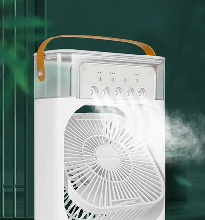 Portable USB Fan with Air Conditioning & LED Night Light – 3‑in‑1 Humidifier, Electric Cooler & Fun Home Gadget for Summer Use