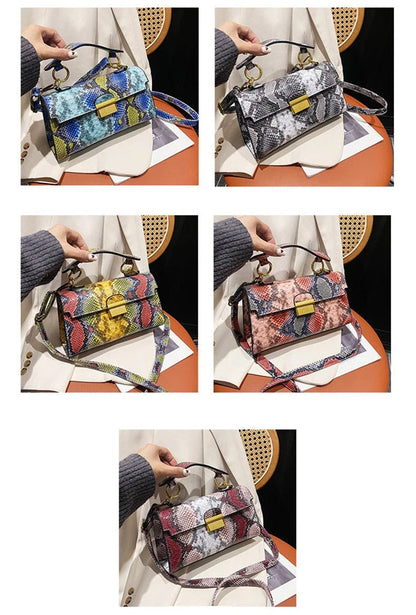 Luxury Snake Pattern Leather Crossbody Bag – Small Designer Handbag for Fashion-Forward Women Who Love Bold, Chic Accessories