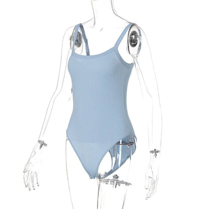 Strappy Bodycon Bodysuit – Sleeveless Sheer Jumpsuit for a Sexy Summer Look Perfect for Beach Getaway