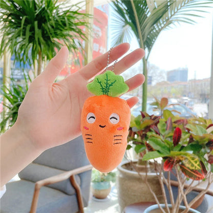 Adorable Bunny in Carrot Plush Keychain – Cute Anime-Inspired Stuffed Doll Gift