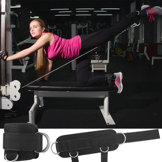Adjustable Gym Ankle Straps - Heavy Duty Cable Machine Cuffs for Glute Leg Workouts, Adjustable Fitness Training Accessories