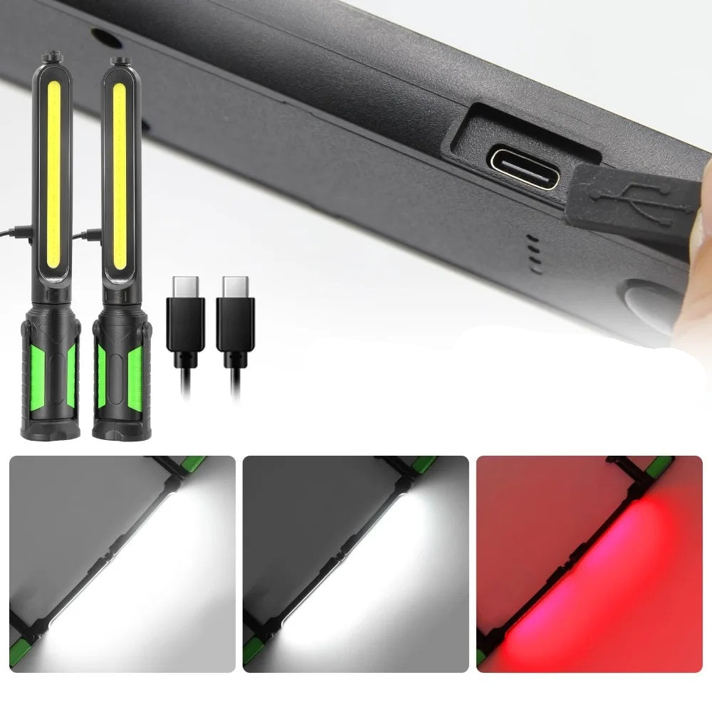 Rechargeable LED Work Light – 2400LM Underhood Magnetic Bar Lamp with Adjustable Brightness for Garage, Car Repair, and Workshop