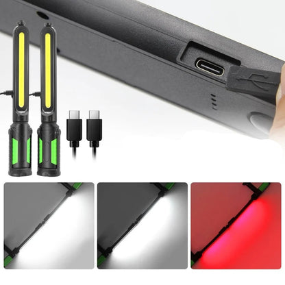 Rechargeable LED Work Light – 2400LM Underhood Magnetic Bar Lamp with Adjustable Brightness for Garage, Car Repair, and Workshop