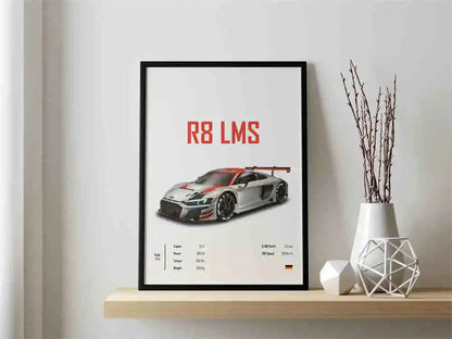Retro German Supercar Poster Set – Pop Aesthetic Canvas Wall Art Featuring M8, M4, R8, RS6 for Garage or Home Decor