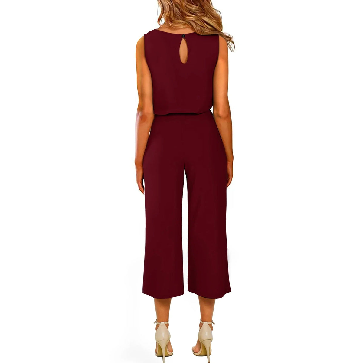Women’s Sleeveless Jumpsuit with Waist Tie – Trendy One-Piece Vest Top for Summer, Quick Selling Amazon Fashion Inventory