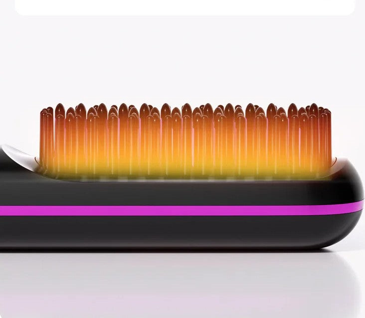 Wireless Hair Straightener Brush – 2-in-1 Fast-Heating USB Rechargeable Hot Curler & Comb for Sleek, Stylish Hair