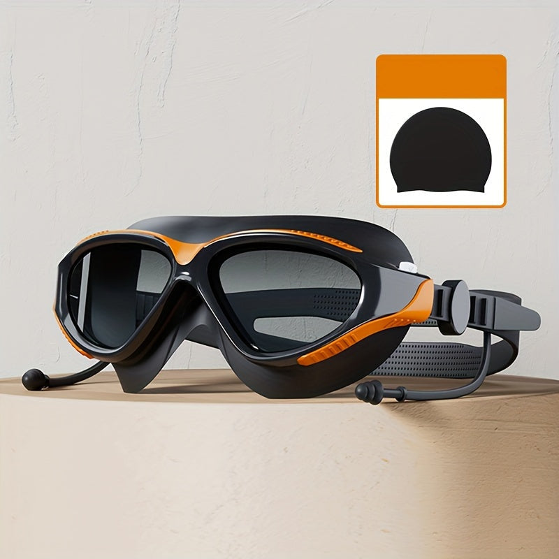 Anti-Fog Waterproof Swimming Goggles – Large Frame Swim Gear for Men & Women, Comfortable Fit & Clear Vision