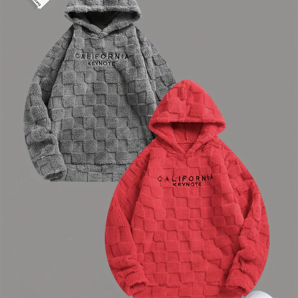 California Embroidered Fleece Hoodie – Unisex Loose-Fit Winter Sweatshirt with Plush Comfort for Daily Wear