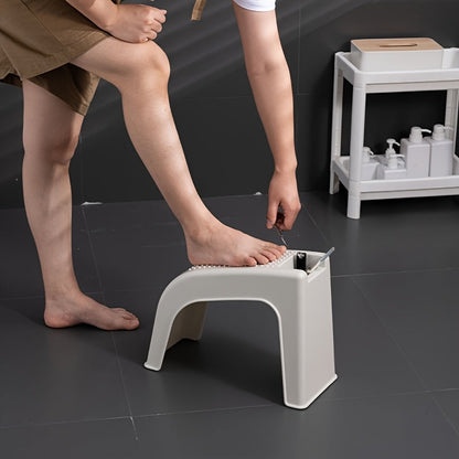 Multi-Functional Shower Foot Rest – Non-Slip Pedicure Stool with Built-In Storage, Durable Bathroom Helper for Grooming, Shaving & Spa