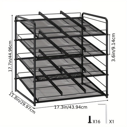 Adjustable Large Metal Can Rack Organizer – Multi-Tier Pantry Shelf for 84 Cans, Space-Saving Kitchen Cabinet Storage with Custom Dividers