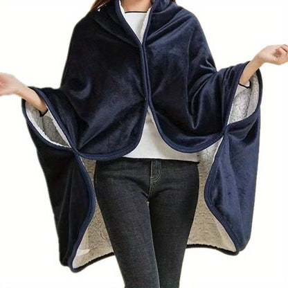 Wearable Double Flannel Sherpa Blanket – Multi-Functional Shawl Cover for Naps, Office & Air-Conditioned Spaces