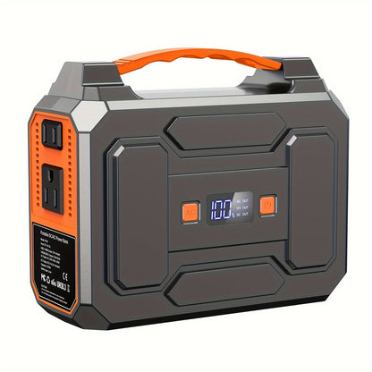 High-Capacity Portable Power Station – 39600mAh 146Wh Solar Generator with Dual AC Outlets, USB-C, LED for Outdoor & Emergency Use