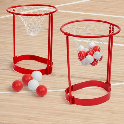 Head Hoop Basketball Party Game Set – 2 Adjustable Basket Net Headbands with 20 Balls for Family, Kids & Carnival Events