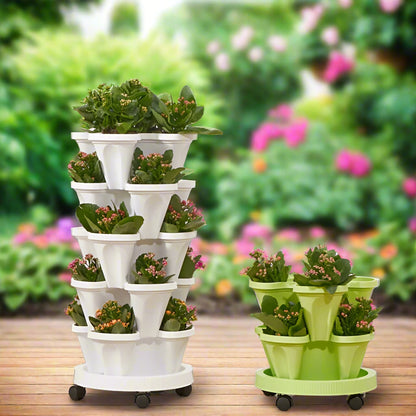 Vertical Garden Planter – 5-Tier  Sleek Space-Saving Tower for Strawberries, Herbs, and Blooms, Indoor/Outdoor Easy-to-Assemble Gardening Essential
