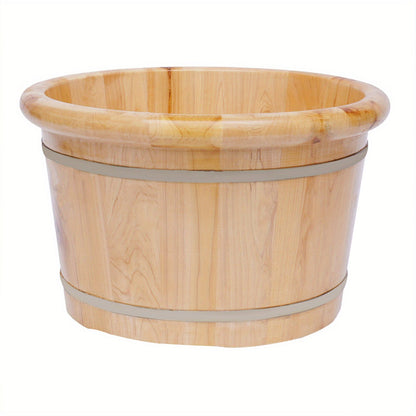 Premium Cedar Wood Foot Bath Bucket – Built-In Massage Roller & Heat Preservation for Ultimate Foot Soak Relaxation & Tension Relief
