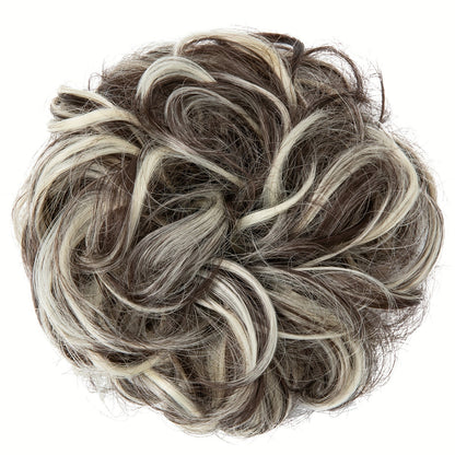 Messy Curly Hair Bun Extension – Voluminous Synthetic Elastic Chignon Scrunchie for Effortless Updo, Instant Volume & Natural-Looking Glam Hairpiece for Women