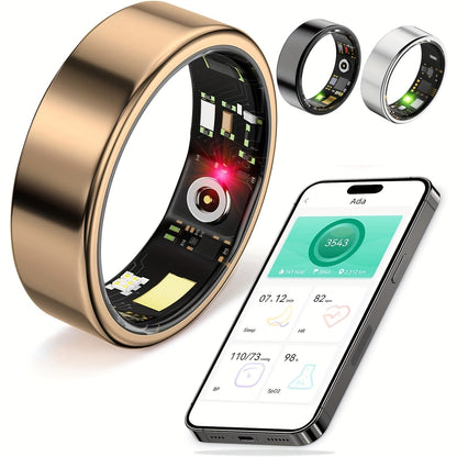 Smart Fitness Tracking Ring – Sleek Wearable for Steps, Sleep, Calories, and Activity Monitoring, Compatible with iPhone & Android Devices