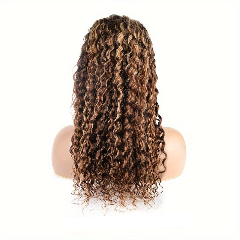 Deep Wave Honey Blonde Lace Front Wig –  13x4 Human Hair Wig with 180% Density for Glamorous Party Looks and Natural Styling Freedom