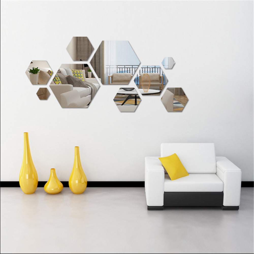 Hexagonal Acrylic Mirror Wall Sticker