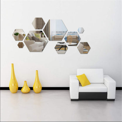 Hexagonal Acrylic Mirror Wall Sticker