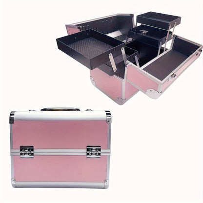 Portable Nail Supplies Organizer Box – 3-Tier Nail Polish, Essential Oil & Makeup Storage Case with Mirror for Travel & Salons