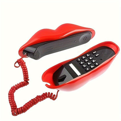 Retro Lip Corded Telephone – Quirky Analog Mouth Phone for Home Decor, Fun Gift & Vintage Room Accent