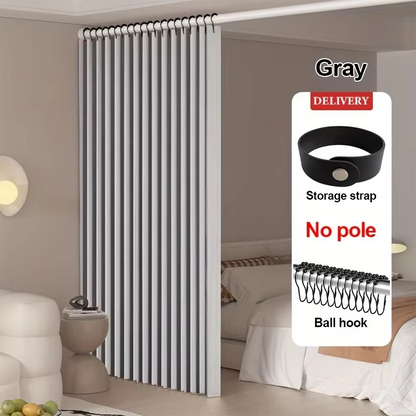 Solid Color Room Divider Curtain – Soft Light Sheer Partition Drapes for Bedroom, Living Room, Privacy and Space Separation