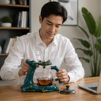 Automatic Glass Kung Fu Teapot - Premium High-End Tea Brewing Pot for Tea Enthusiasts with Elegant Pouring and Modern Design