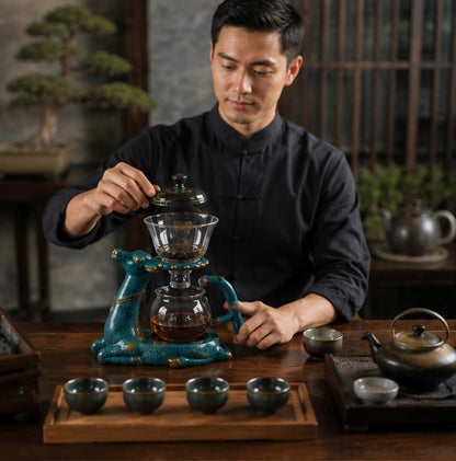 Automatic Glass Kung Fu Teapot - Premium High-End Tea Brewing Pot for Tea Enthusiasts with Elegant Pouring and Modern Design