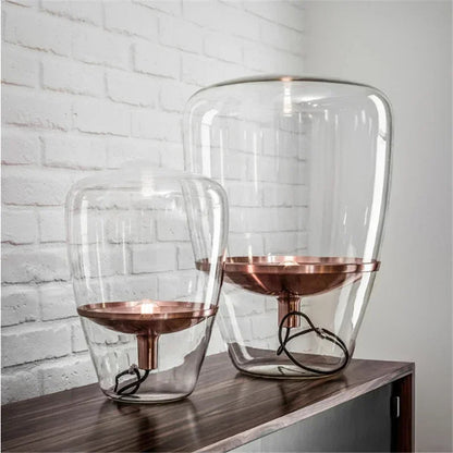 Nordic Glass Lampshade Table Lamp – Modern Creative Desk Lighting for Bedroom, Office, or Living Room, Stylish Bedside Lamp with Soft Glow for Home Decor