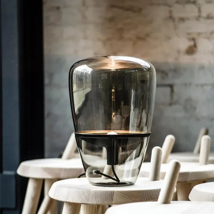 Nordic Glass Lampshade Table Lamp – Modern Creative Desk Lighting for Bedroom, Office, or Living Room, Stylish Bedside Lamp with Soft Glow for Home Decor