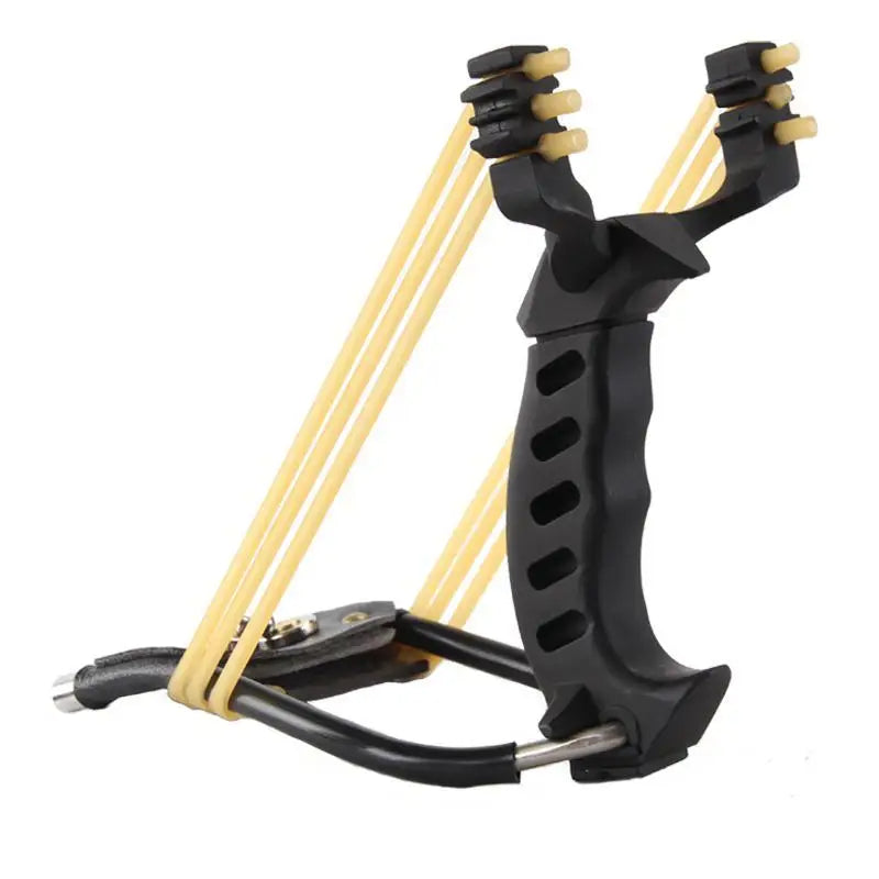 Professional Hunting Slingshot – High Strength Steel, Folding Wrist Support, and Rubber Band Catapult for Precision Shooting