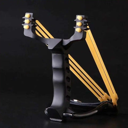 Professional Hunting Slingshot – High Strength Steel, Folding Wrist Support, and Rubber Band Catapult for Precision Shooting