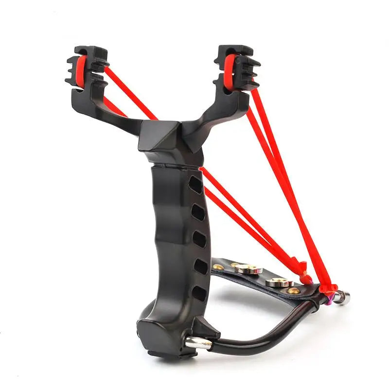 Professional Hunting Slingshot – High Strength Steel, Folding Wrist Support, and Rubber Band Catapult for Precision Shooting